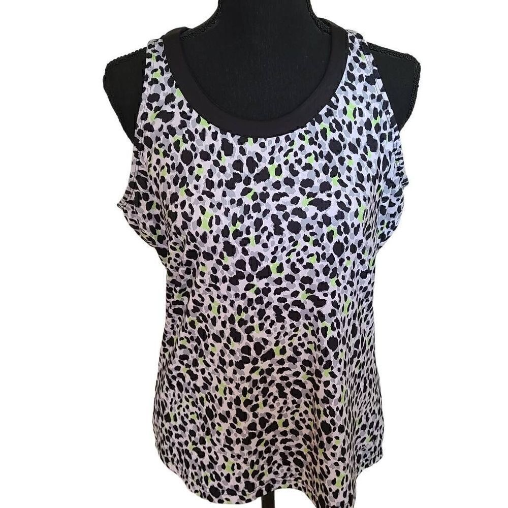 Bolle Womens Tennis Athletic Sleeveless Print Tank Top Large